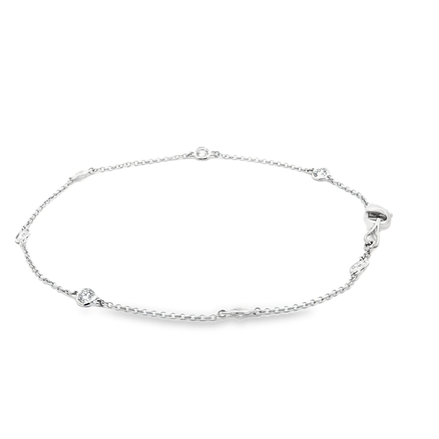 14K White Gold Lab Grown Diamonds by the Yard Bracelet