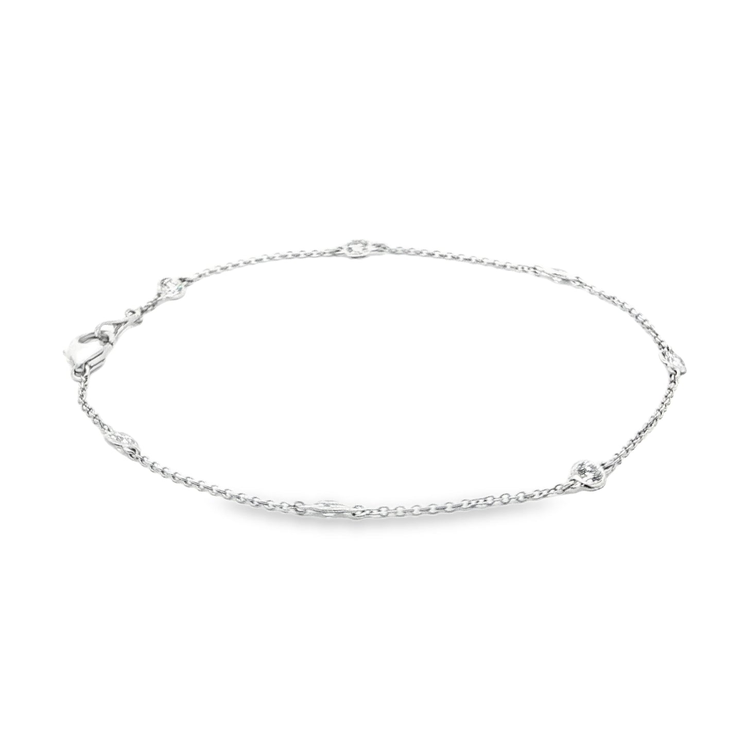 14K White Gold Lab Grown Diamonds by the Yard Bracelet