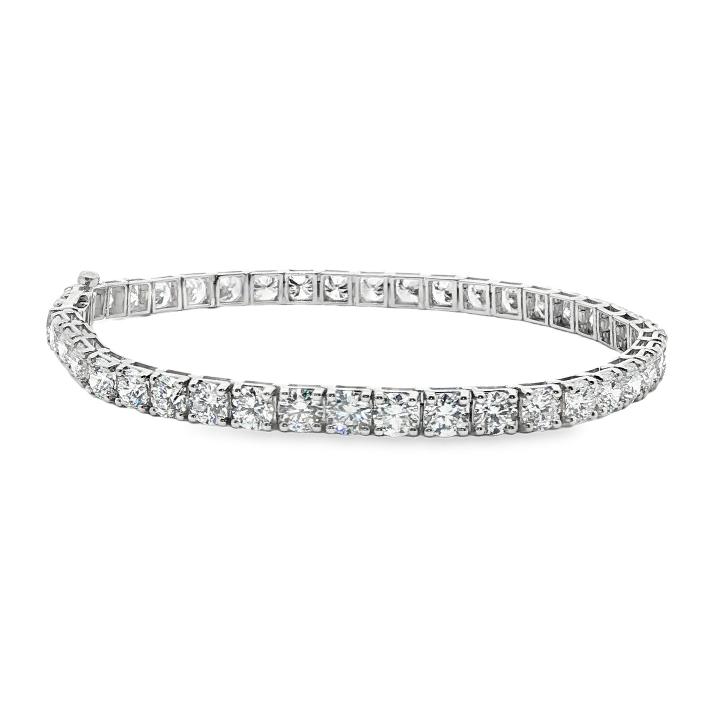 14K White Gold 10.22tw Lab Grown Diamond Tennis Bracelet