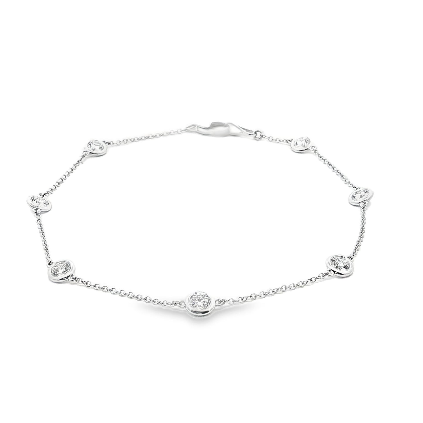 14K White Gold Lab Grown Diamonds by the Yard Bracelet