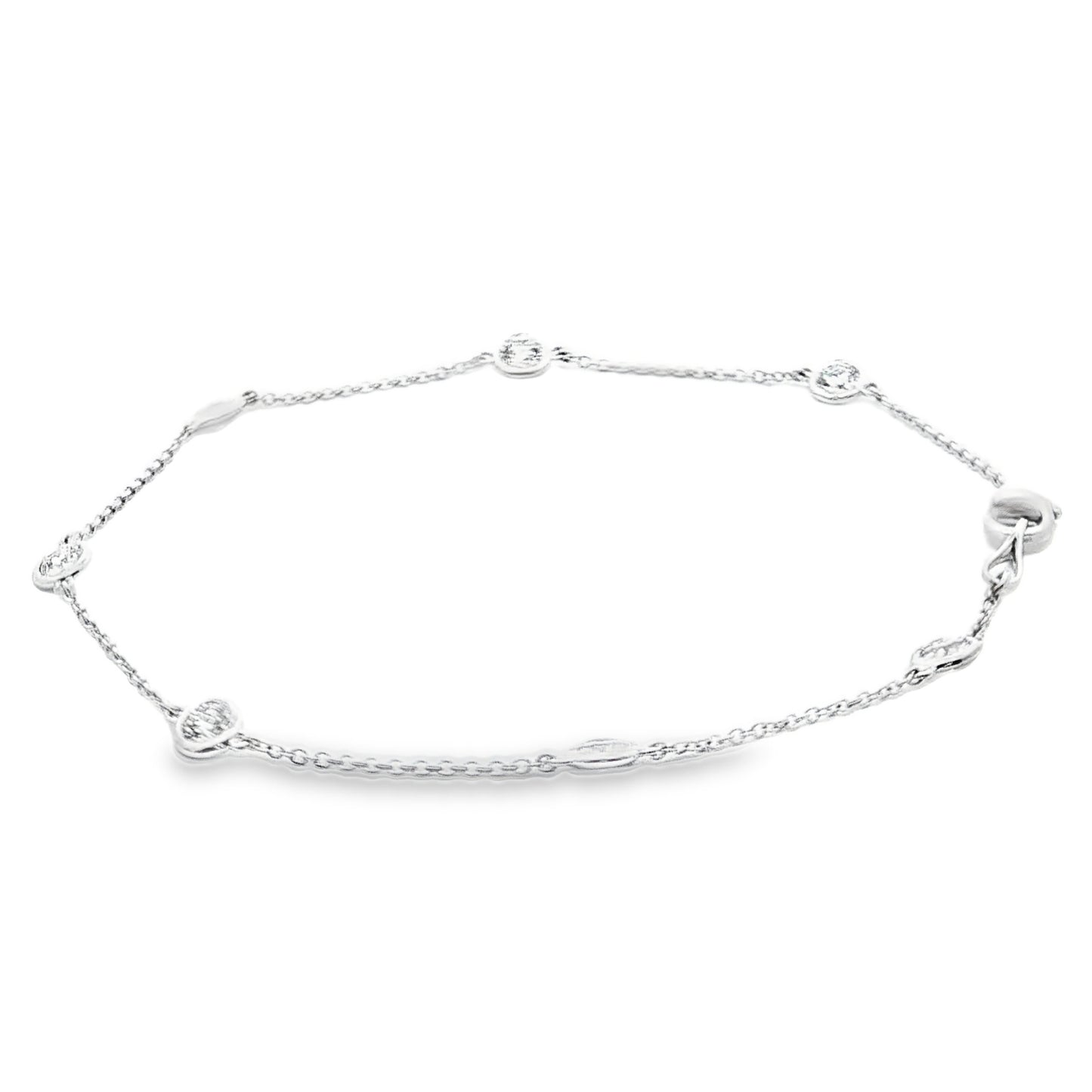 14K White Gold Lab Grown Diamonds by the Yard Bracelet