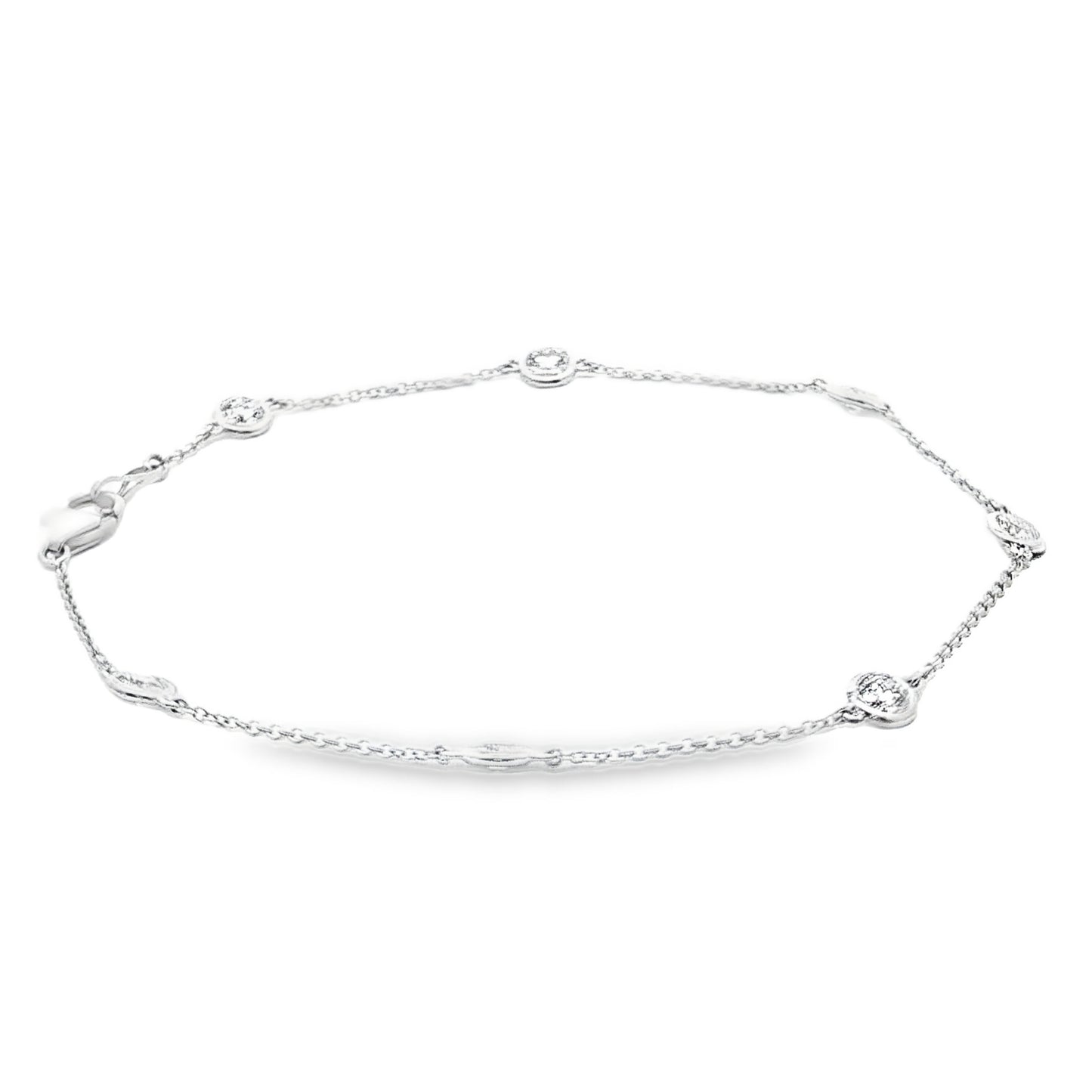 14K White Gold Lab Grown Diamonds by the Yard Bracelet