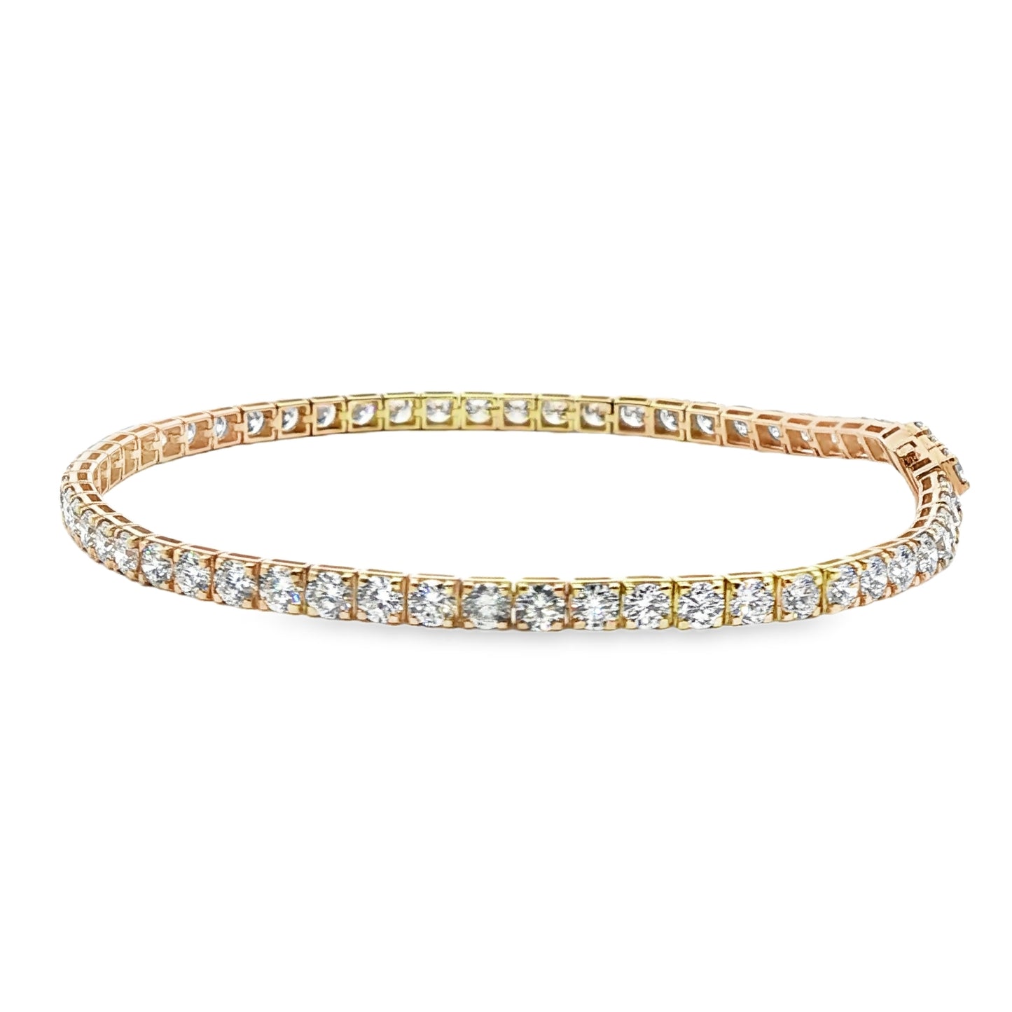 14K Yellow Gold 5.23tw Lab Grown Diamond Tennis Bracelet