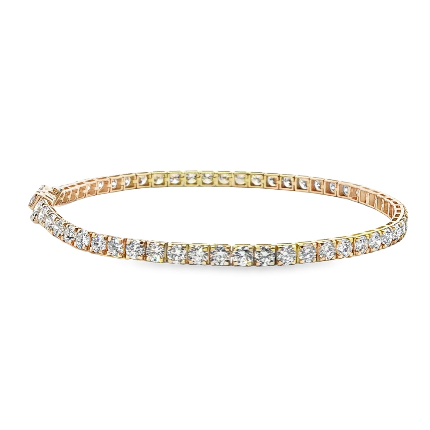 14K Yellow Gold 5.23tw Lab Grown Diamond Tennis Bracelet