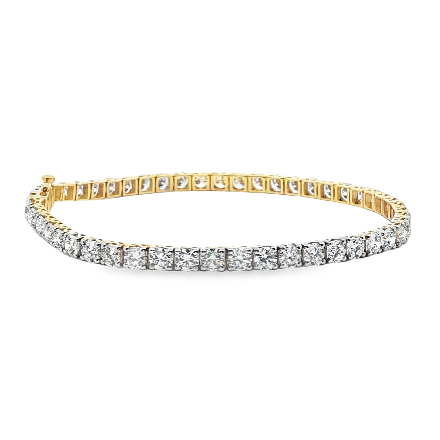 14K Yellow Gold 7.12tw Lab Grown Diamond Tennis Bracelet