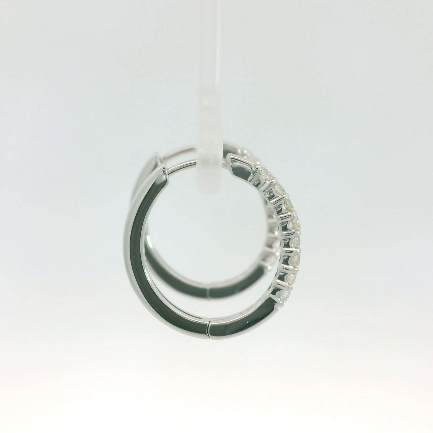 Elegant Diamond Hinged Hoop Earrings