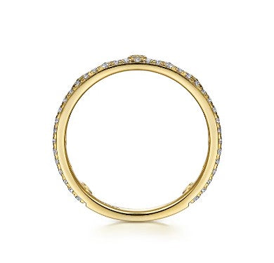 14K Yellow Gold Diamond Crown Stackable Ring