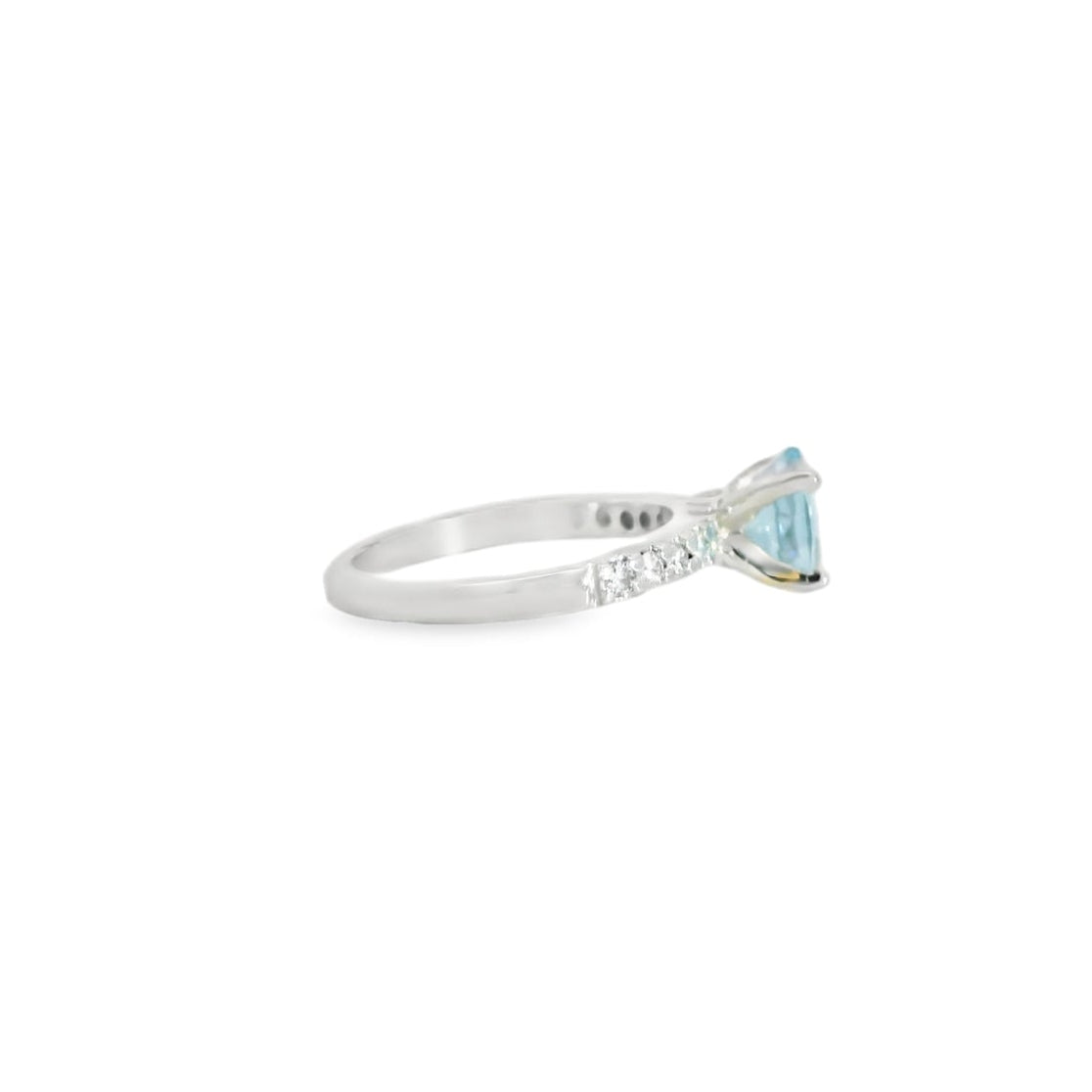 Platinum Aquamarine & Diamond Ring
