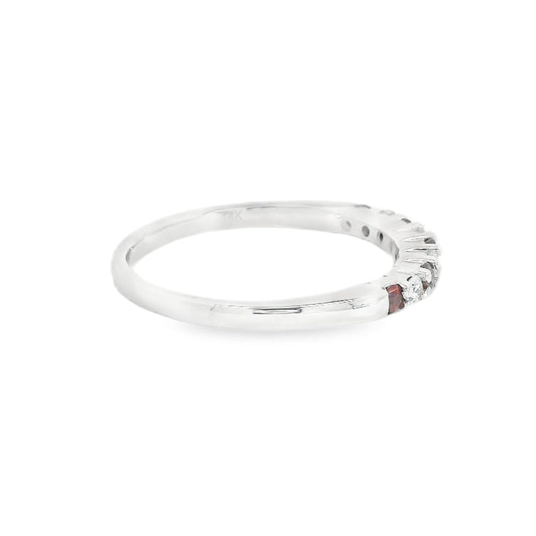 14K White Gold Ruby & Diamond Ring