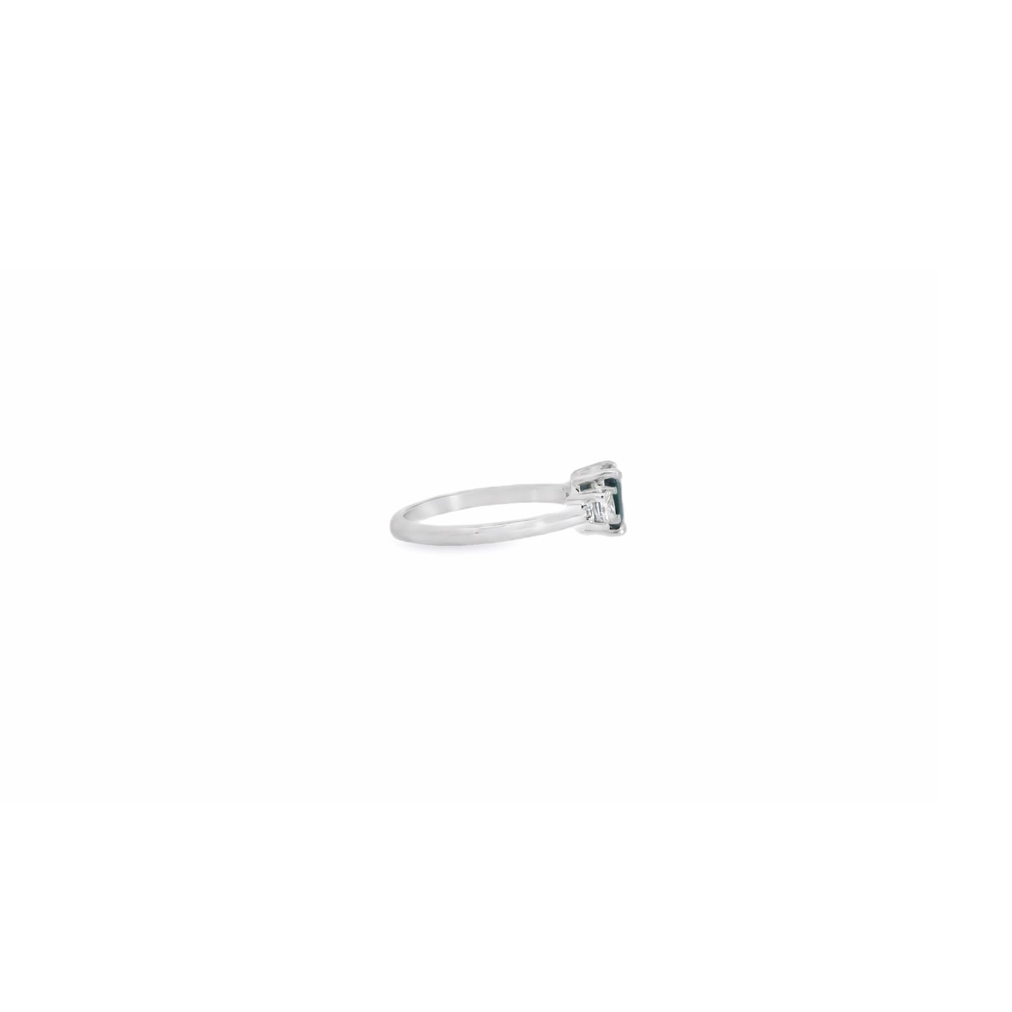 14K White Gold Sapphire & Diamond Ring
