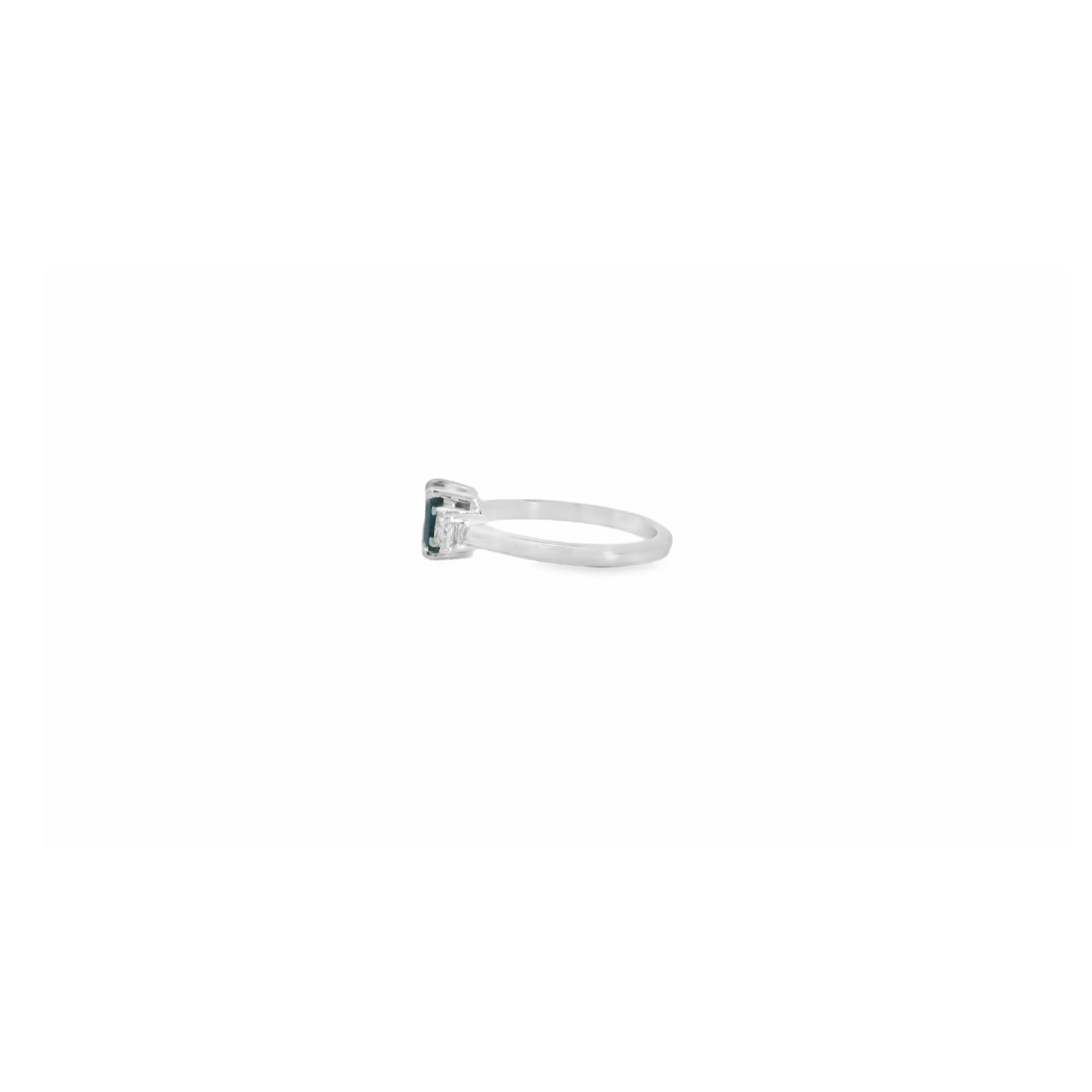 14K White Gold Sapphire & Diamond Ring