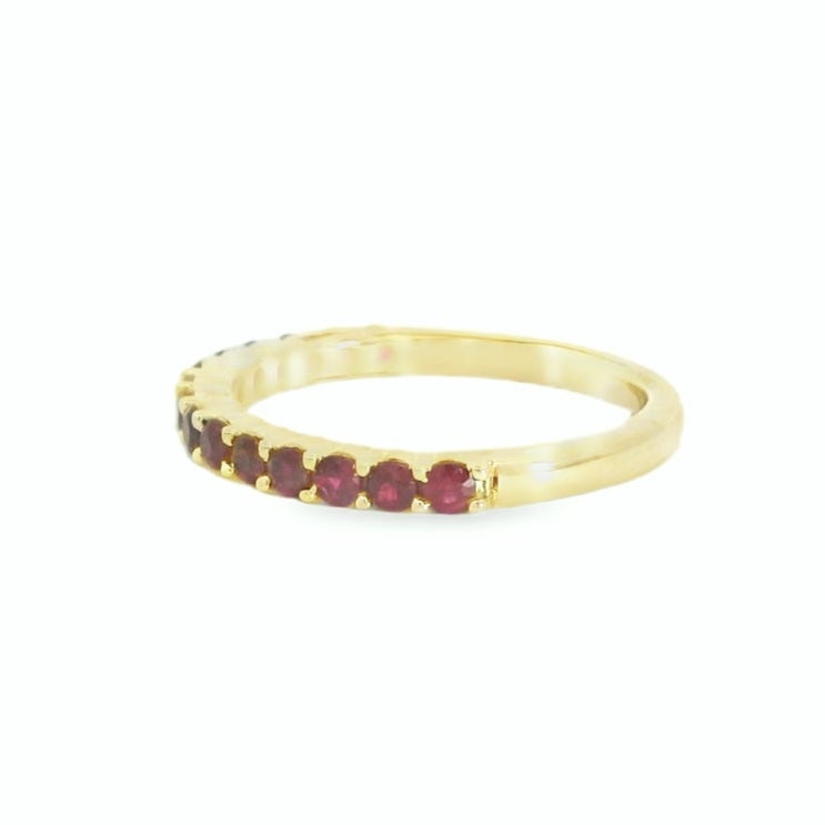 14K Yellow Gold Ruby Band