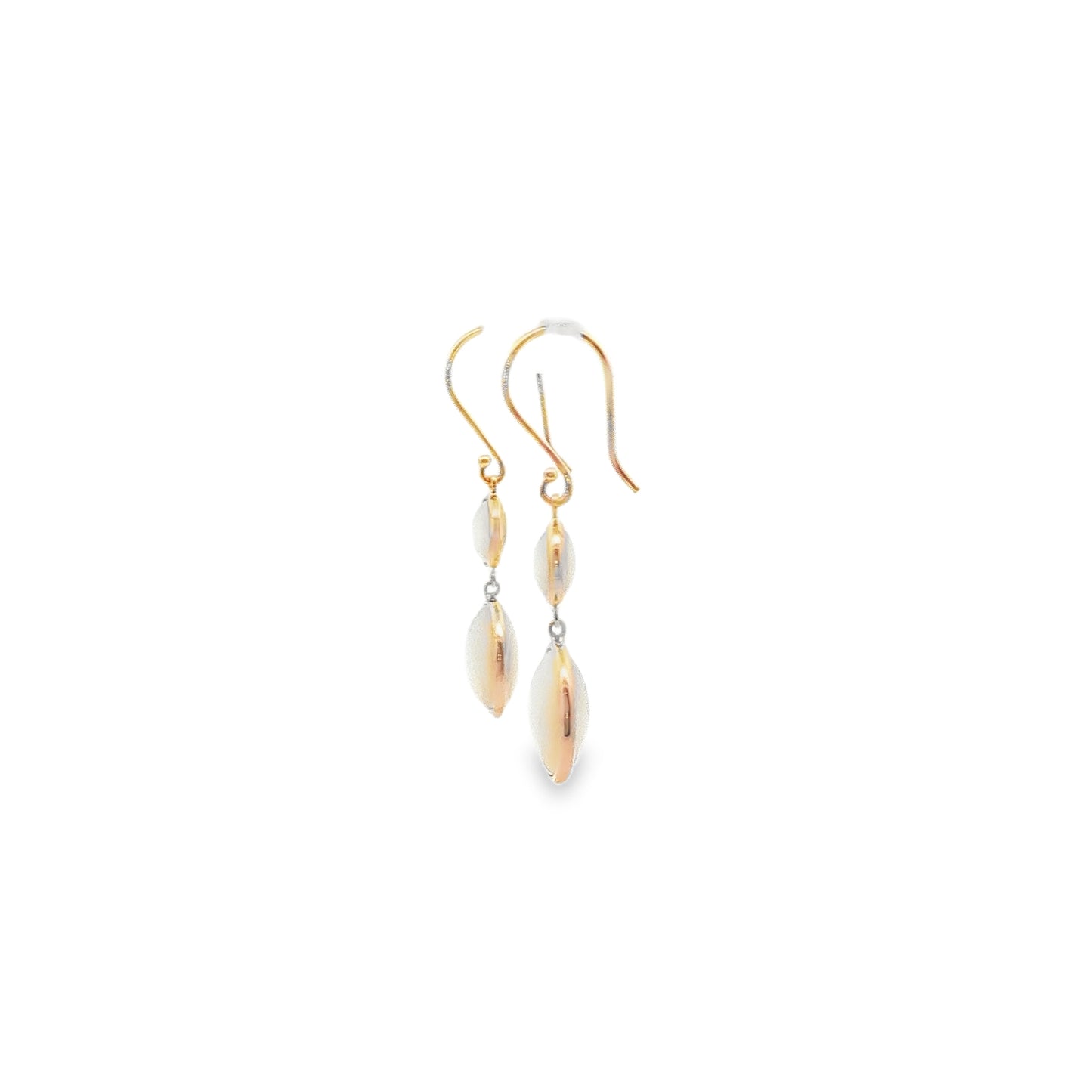 14K Yellow Gold Mother of Pearl Dangle Earrings