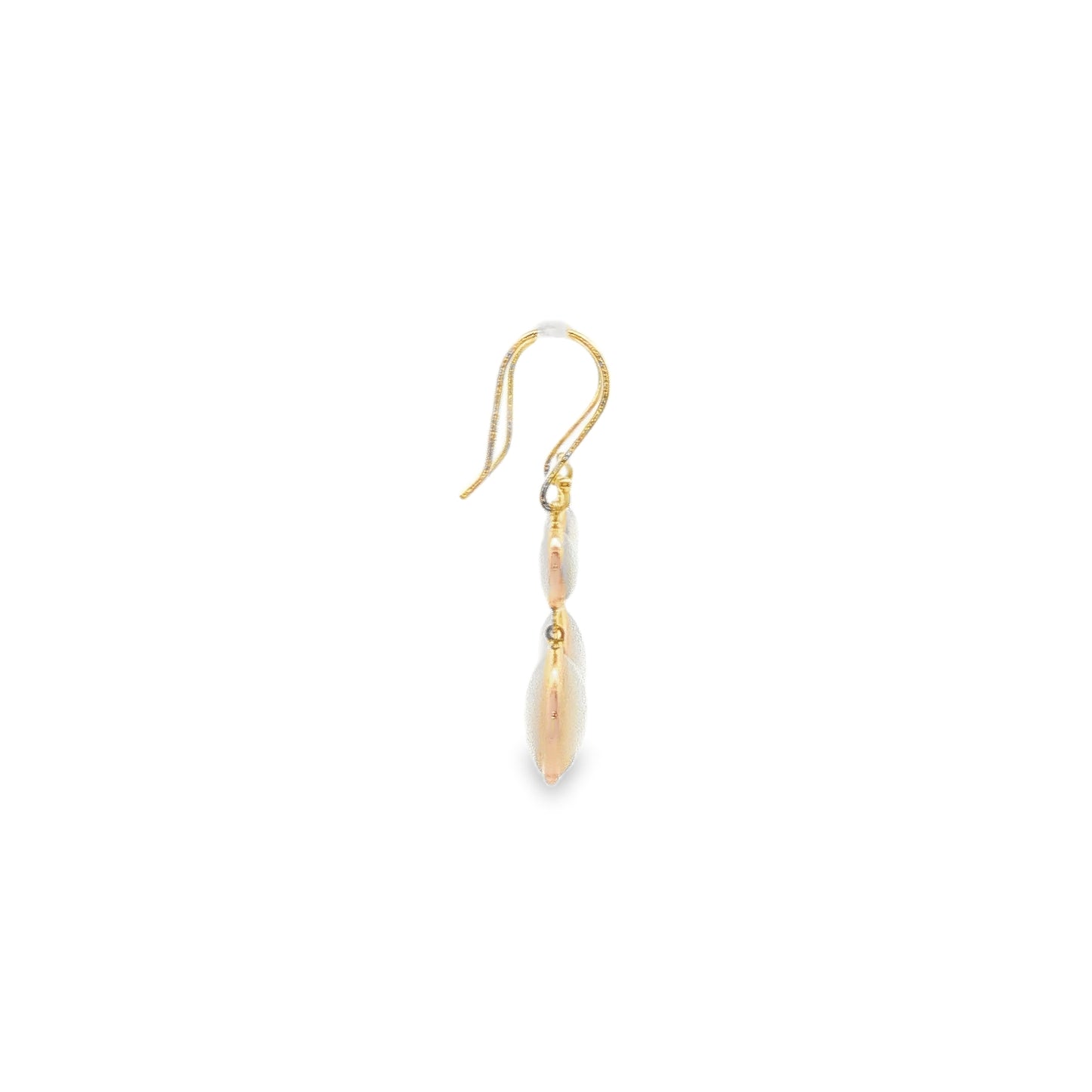 14K Yellow Gold Mother of Pearl Dangle Earrings