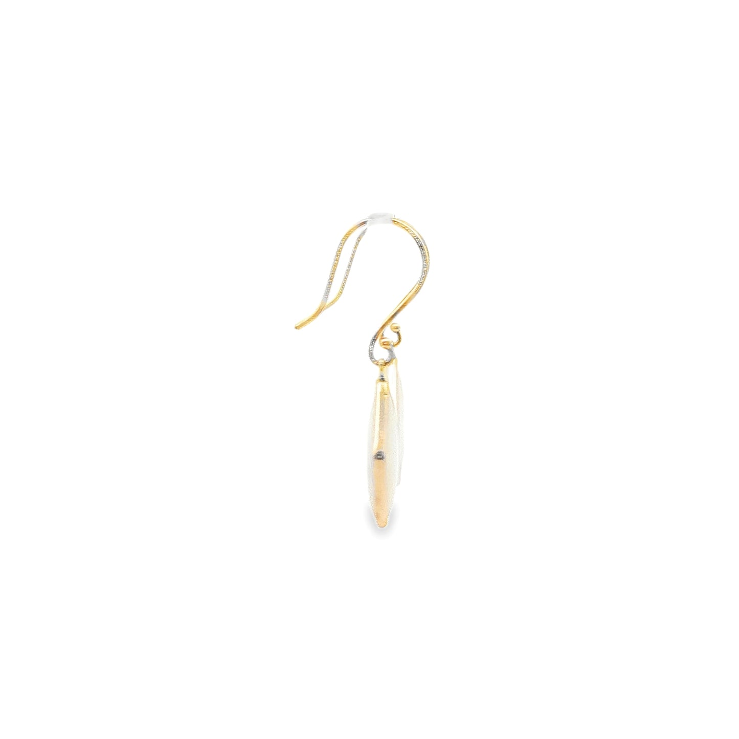 14K Yellow Gold Mother of Pearl Dangle Earrings