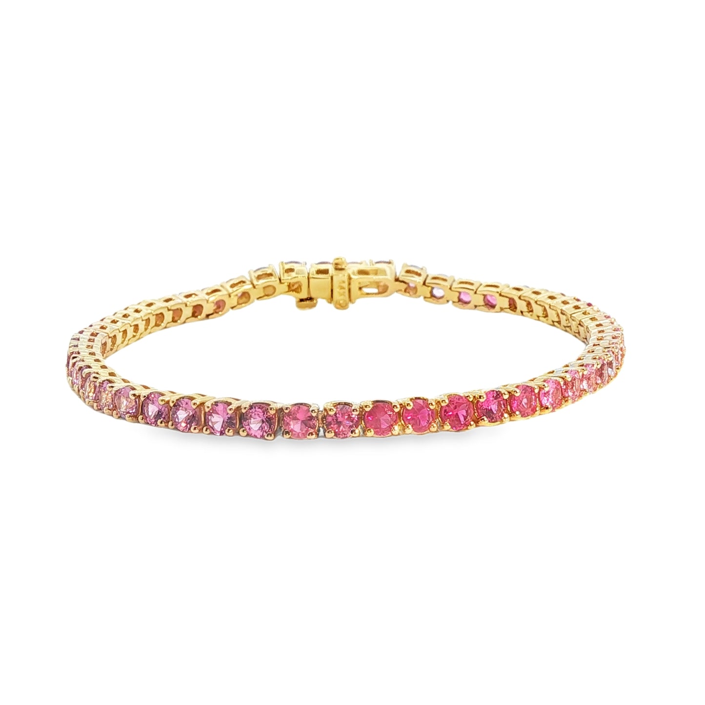 14K Yellow Gold Pink Sapphire Bracelet