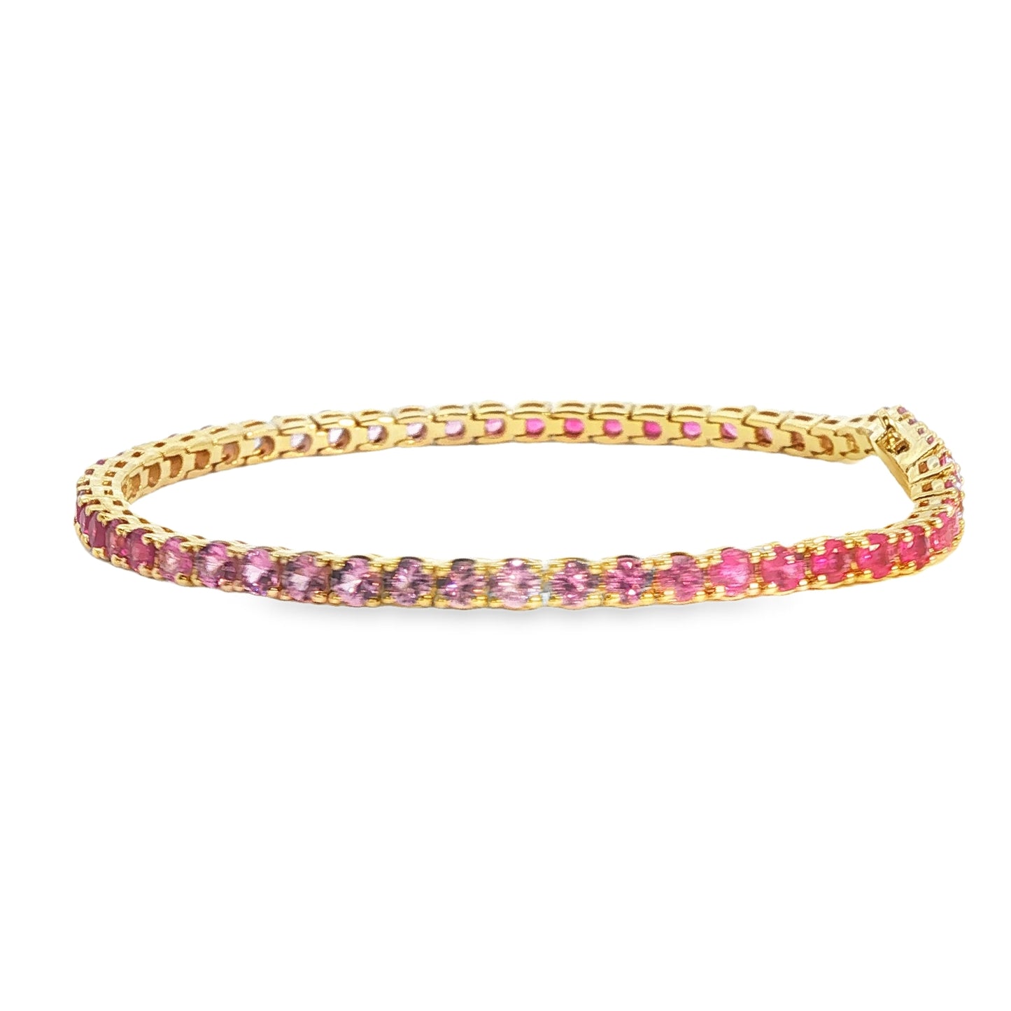 14K Yellow Gold Pink Sapphire Bracelet