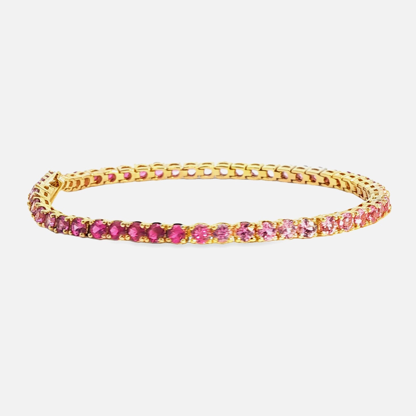14K Yellow Gold Pink Sapphire Bracelet