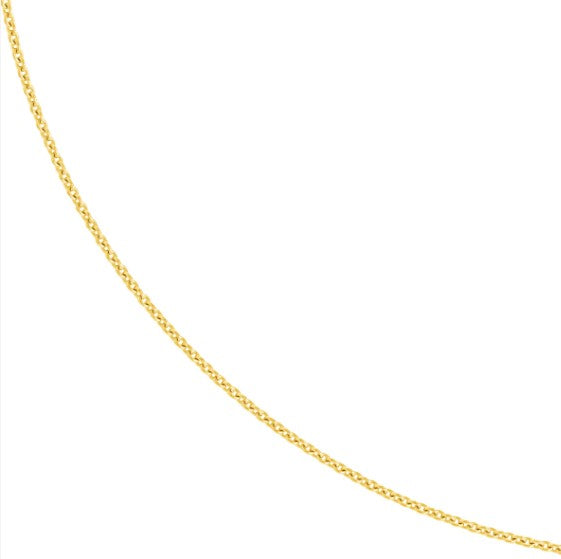 14K Yellow Gold 0.9mm Cable Chain with Lobster Lock
