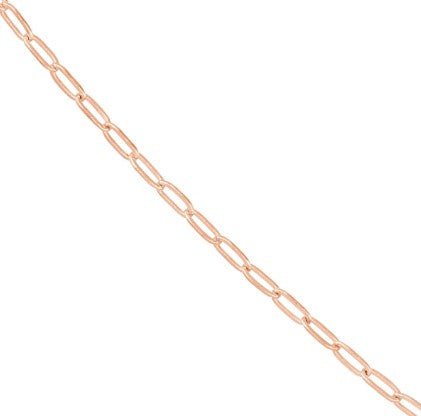 1.30mm Paperclip Chain with Pear Shape Lobster Lock