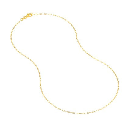 1.30mm Paperclip Chain with Pear Shape Lobster Lock
