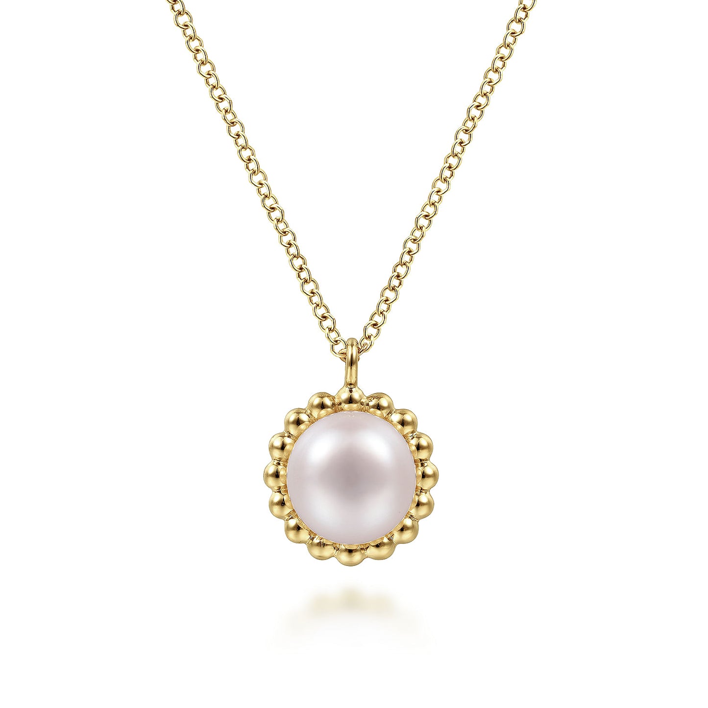 14K Yellow Gold Bujukan Pearl Pendant Necklace