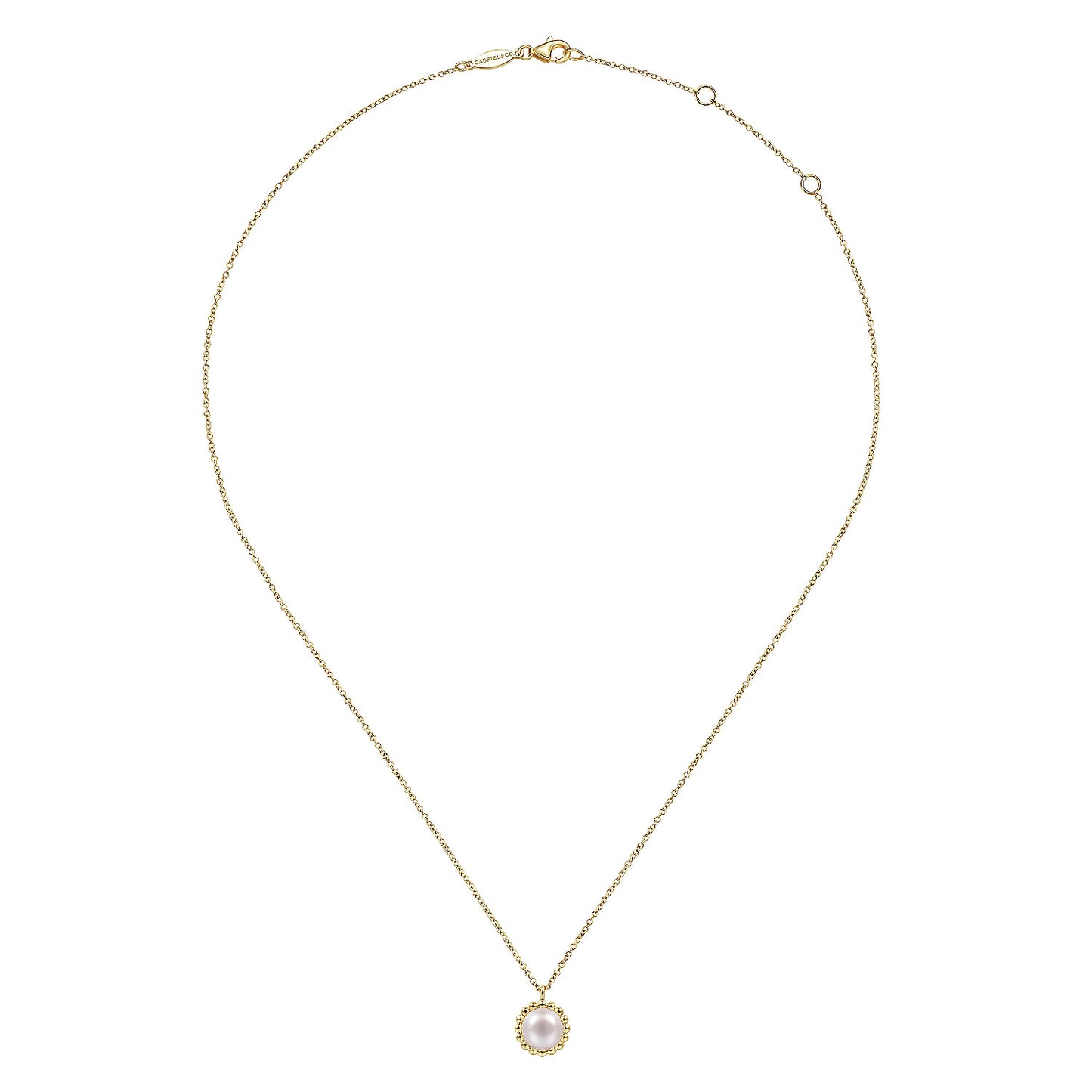 14K Yellow Gold Bujukan Pearl Pendant Necklace