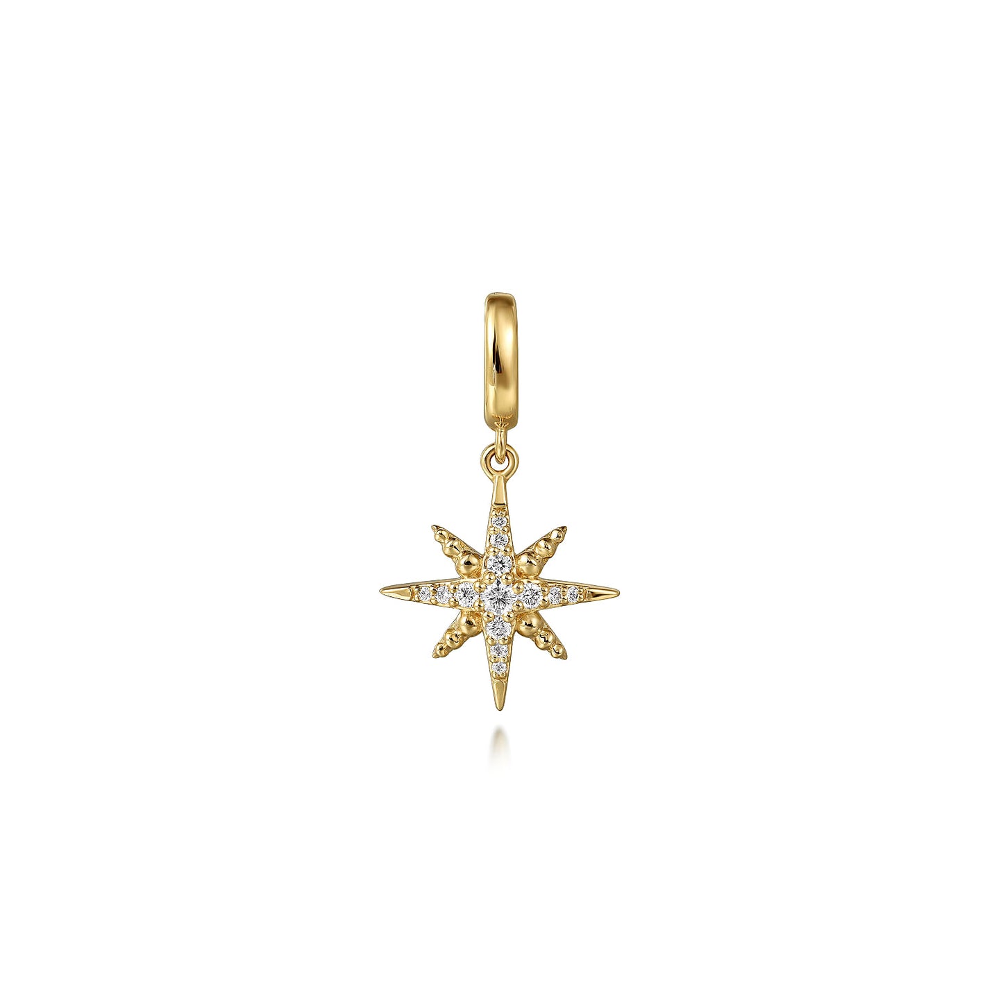 14K Yellow Gold Diamond Star Pendant/Charm