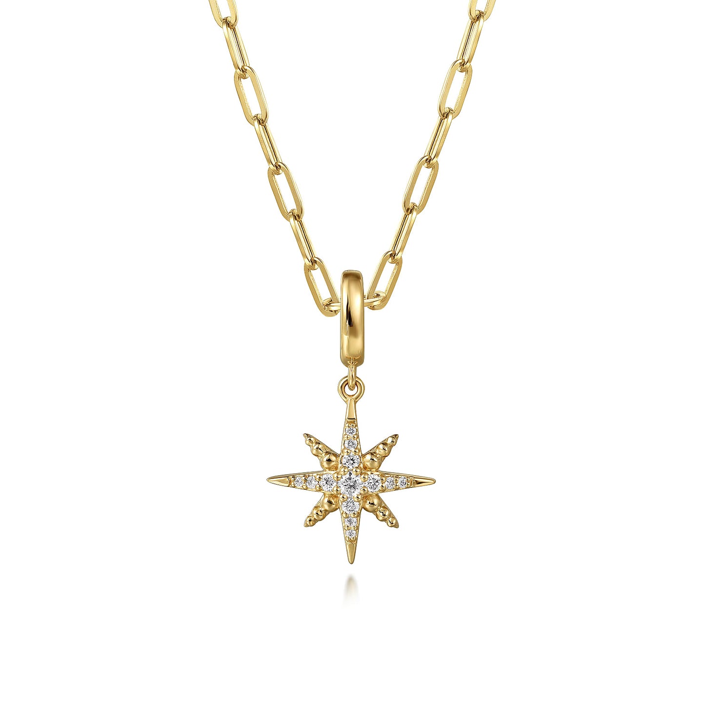 14K Yellow Gold Diamond Star Pendant/Charm