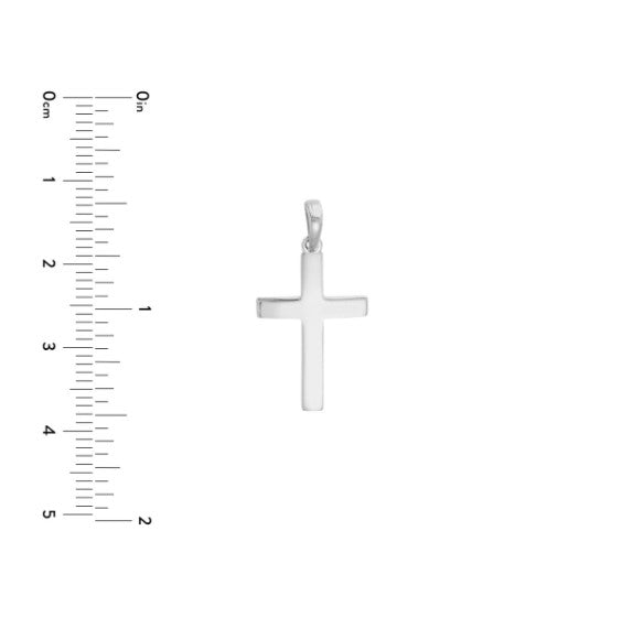 Straight-Edged Polished Cross Pendant
