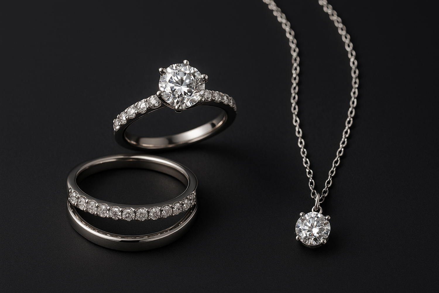 could you add a wedding band and a necklace with a pendant