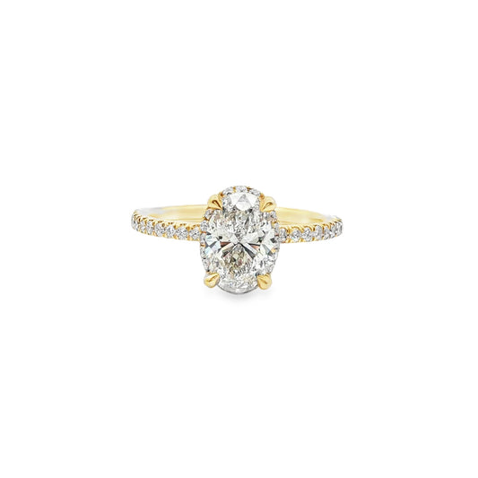 14K Yellow Gold Oval Lab Grown Diamond Engagement Ring