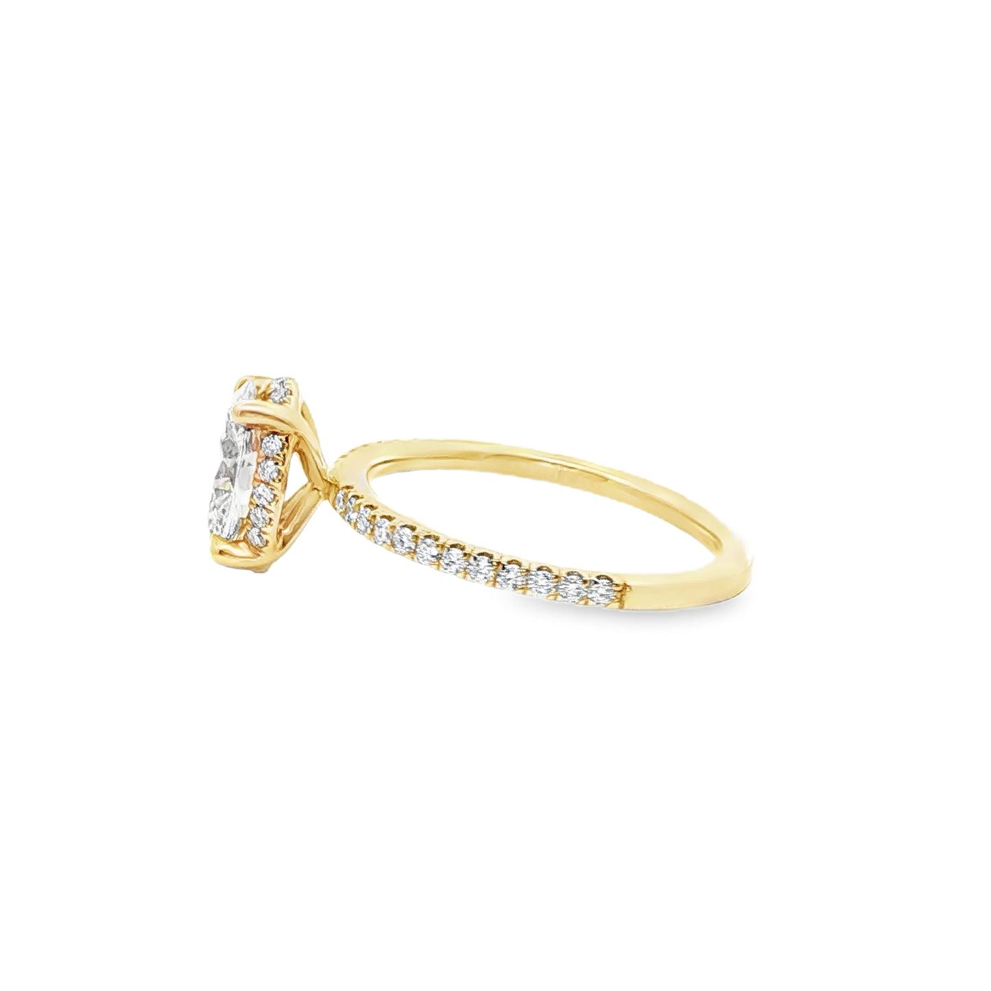 14K Yellow Gold Oval Lab Grown Diamond Engagement Ring