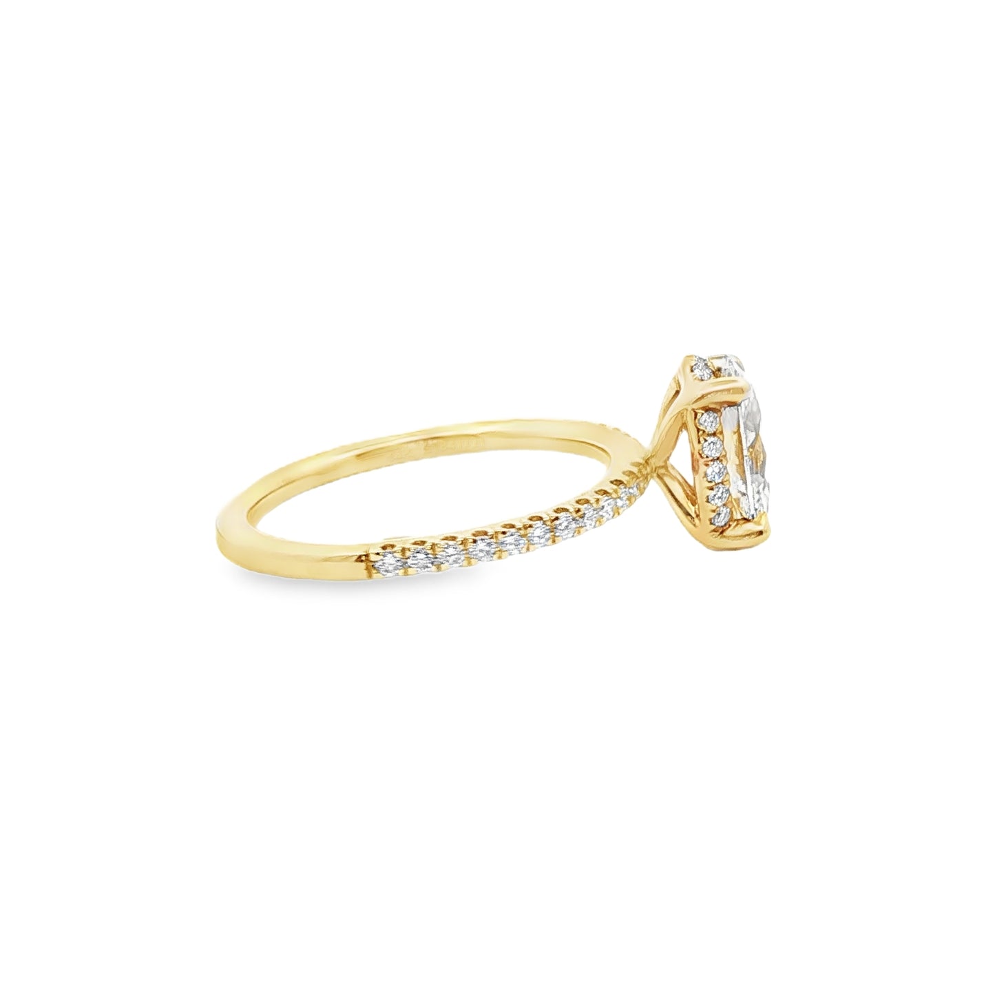 14K Yellow Gold Oval Lab Grown Diamond Engagement Ring