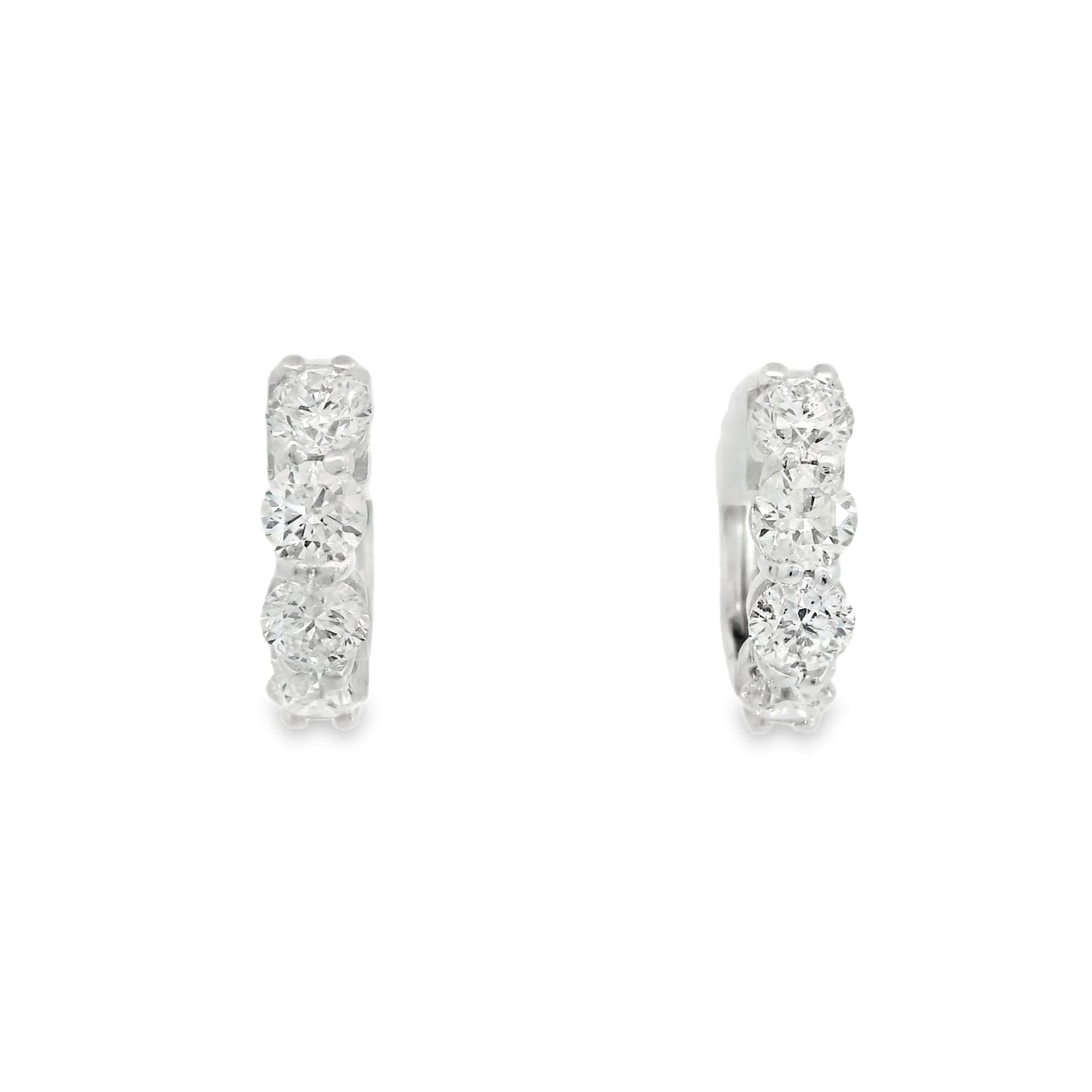 Elegant Diamond Hinged Hoop Earrings