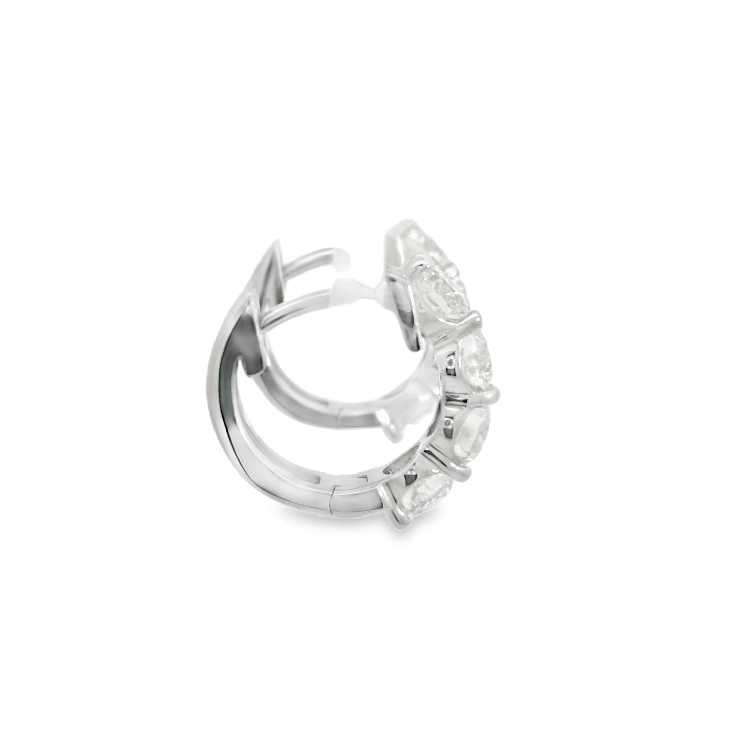 Elegant Diamond Hinged Hoop Earrings