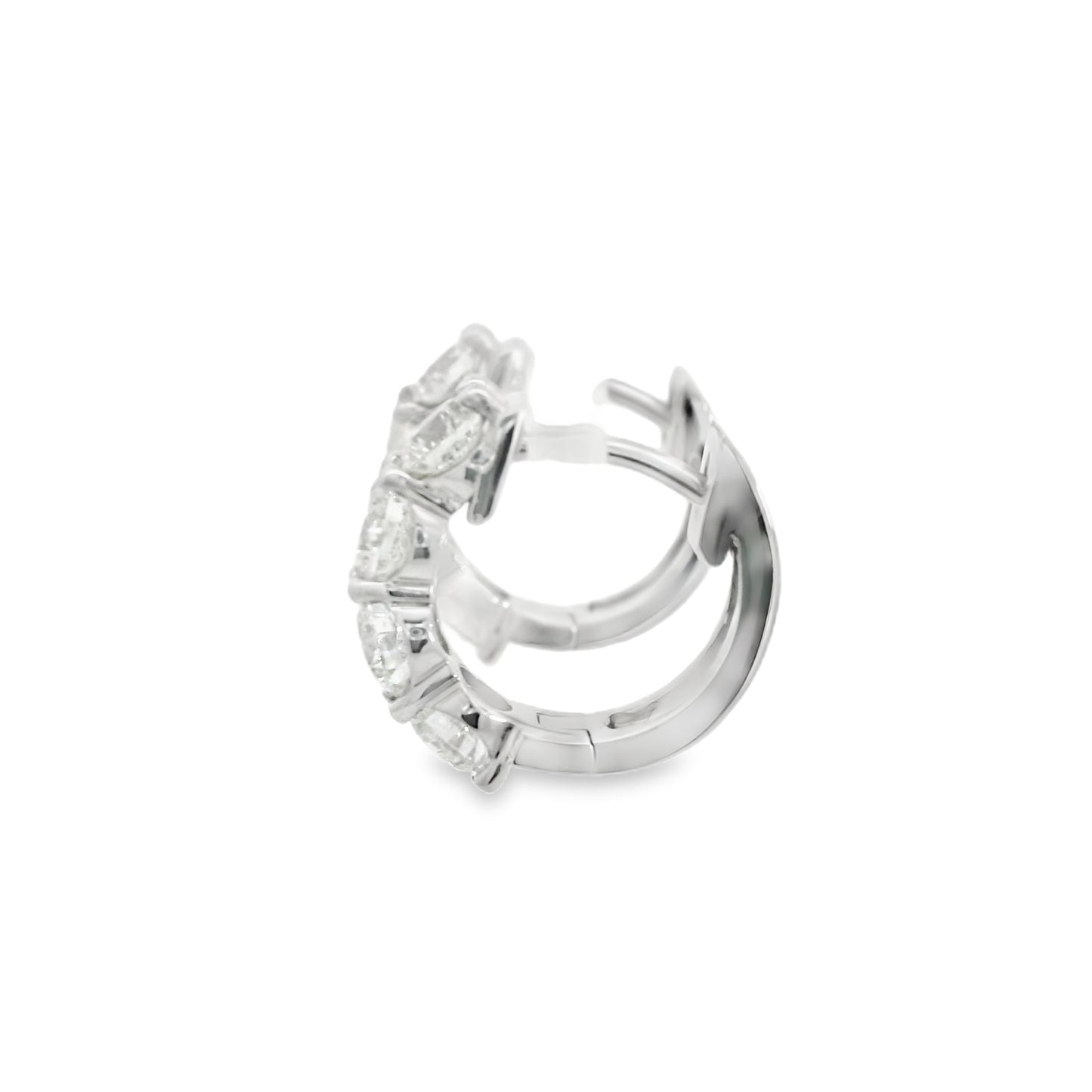 Elegant Diamond Hinged Hoop Earrings