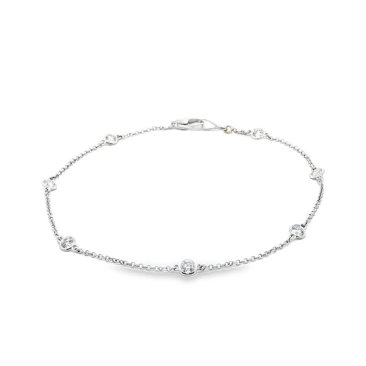 14K White Gold Lab Grown Diamonds by the Yard Bracelet