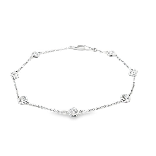 14K White Gold Lab Grown Diamonds by the Yard Bracelet