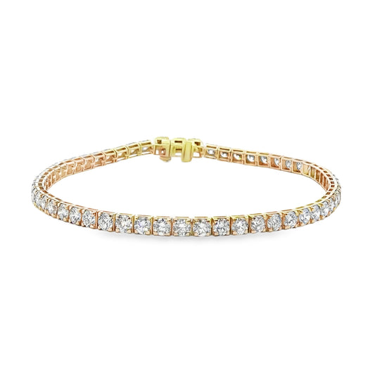 14K Yellow Gold 5.23tw Lab Grown Diamond Tennis Bracelet