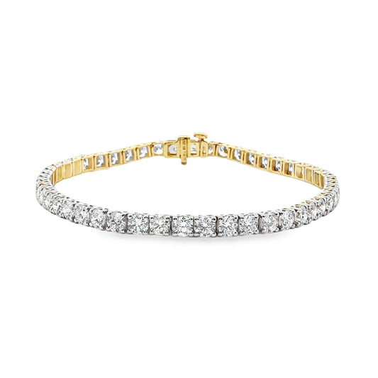 14K Yellow Gold 7.12tw Lab Grown Diamond Tennis Bracelet