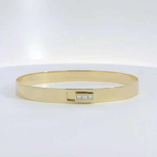 14K Yellow Gold Diamond Bangle Bracelet