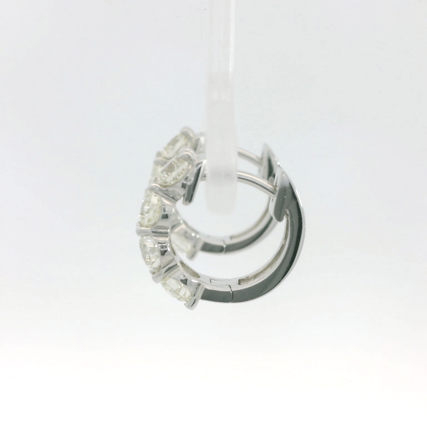 Elegant Diamond Hinged Hoop Earrings