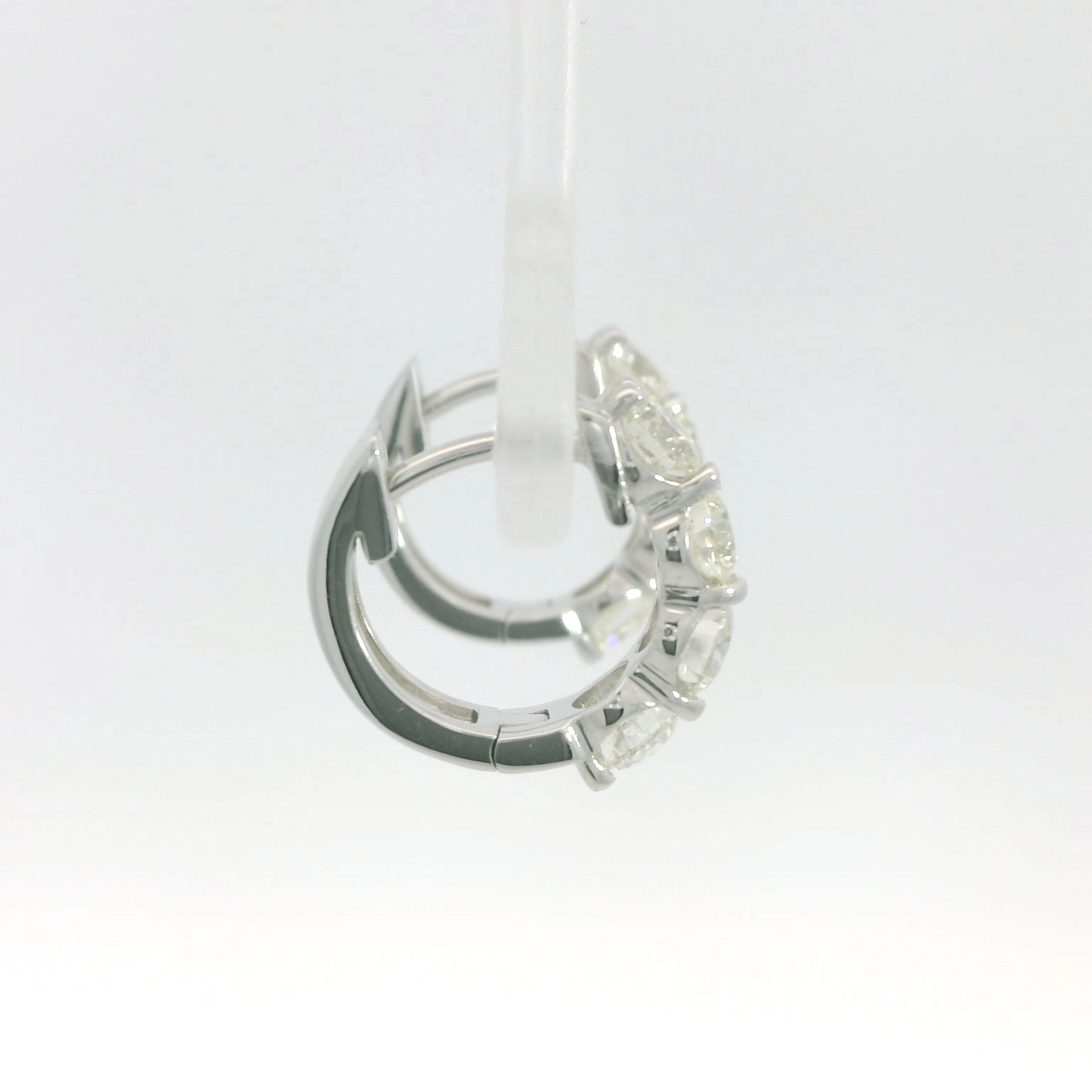 Elegant Diamond Hinged Hoop Earrings