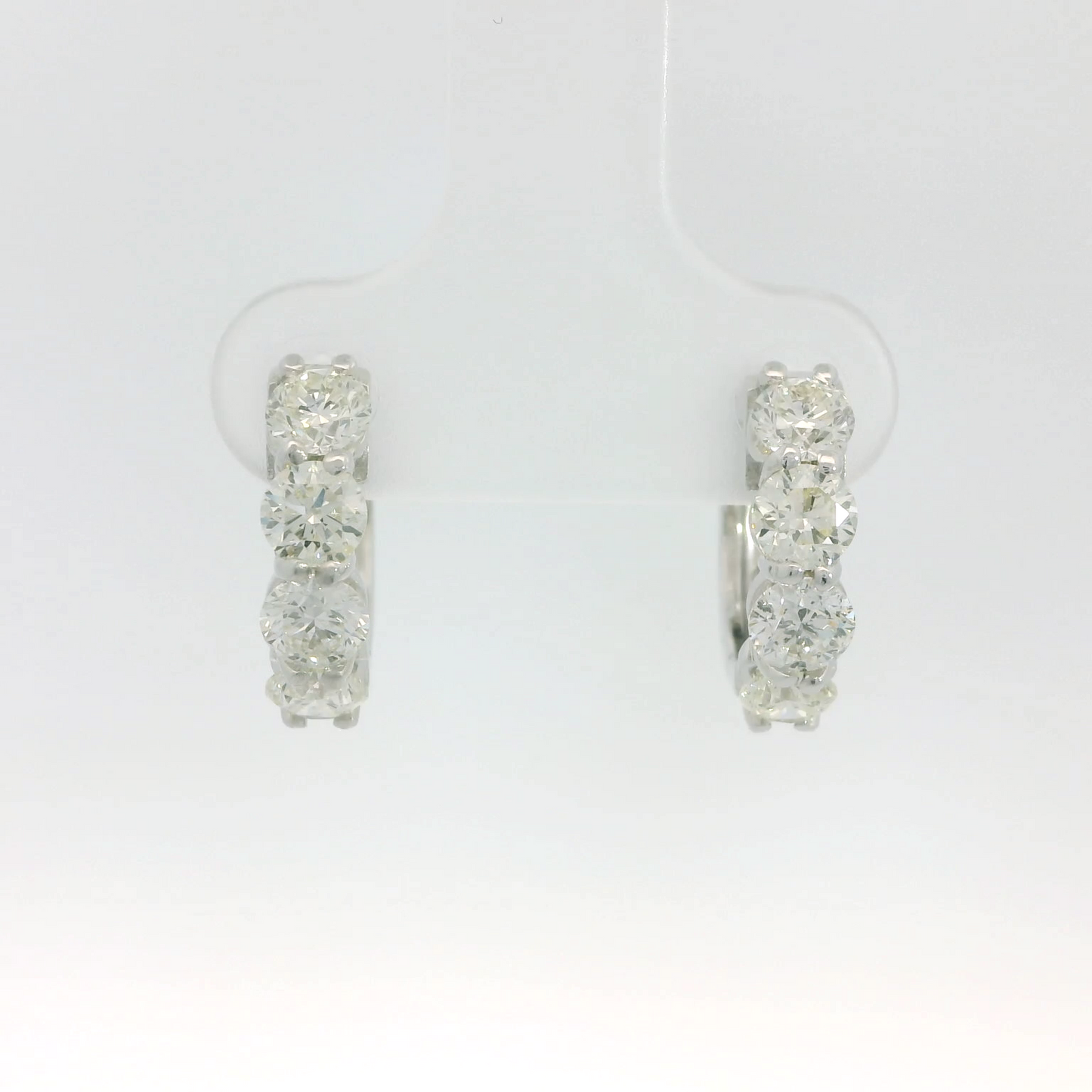 Elegant Diamond Hinged Hoop Earrings