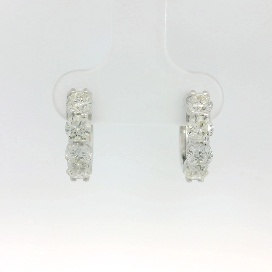 Elegant Diamond Hinged Hoop Earrings