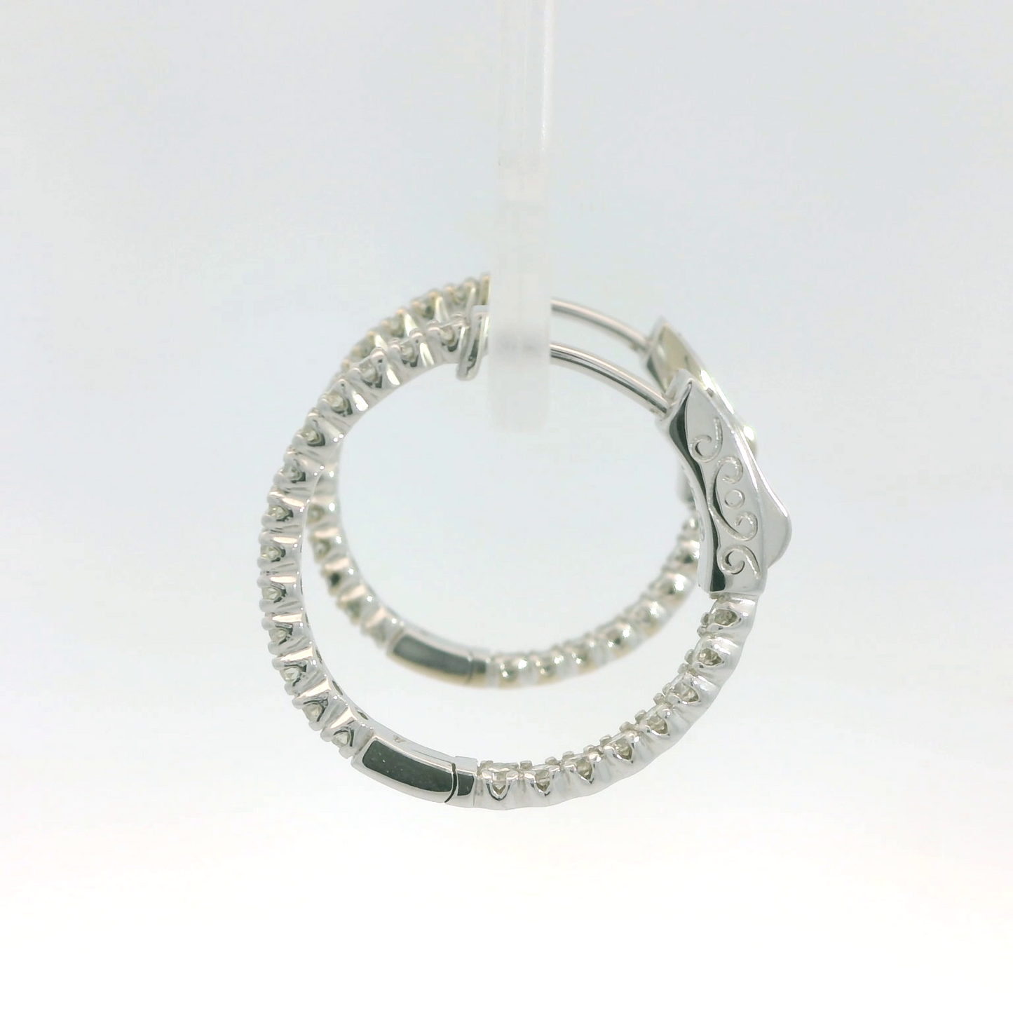 Elegant Diamond Hinged Hoop Earrings