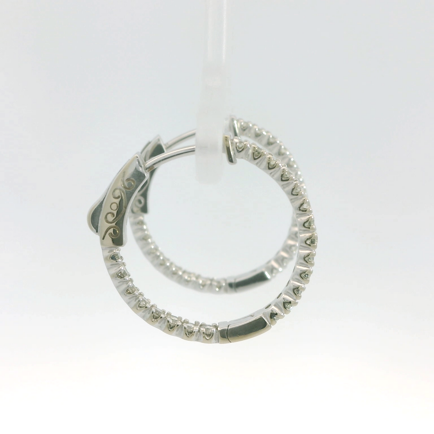 Elegant Diamond Hinged Hoop Earrings