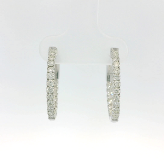 Elegant Diamond Hinged Hoop Earrings