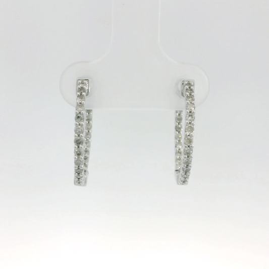 Elegant Diamond Hoop Earrings